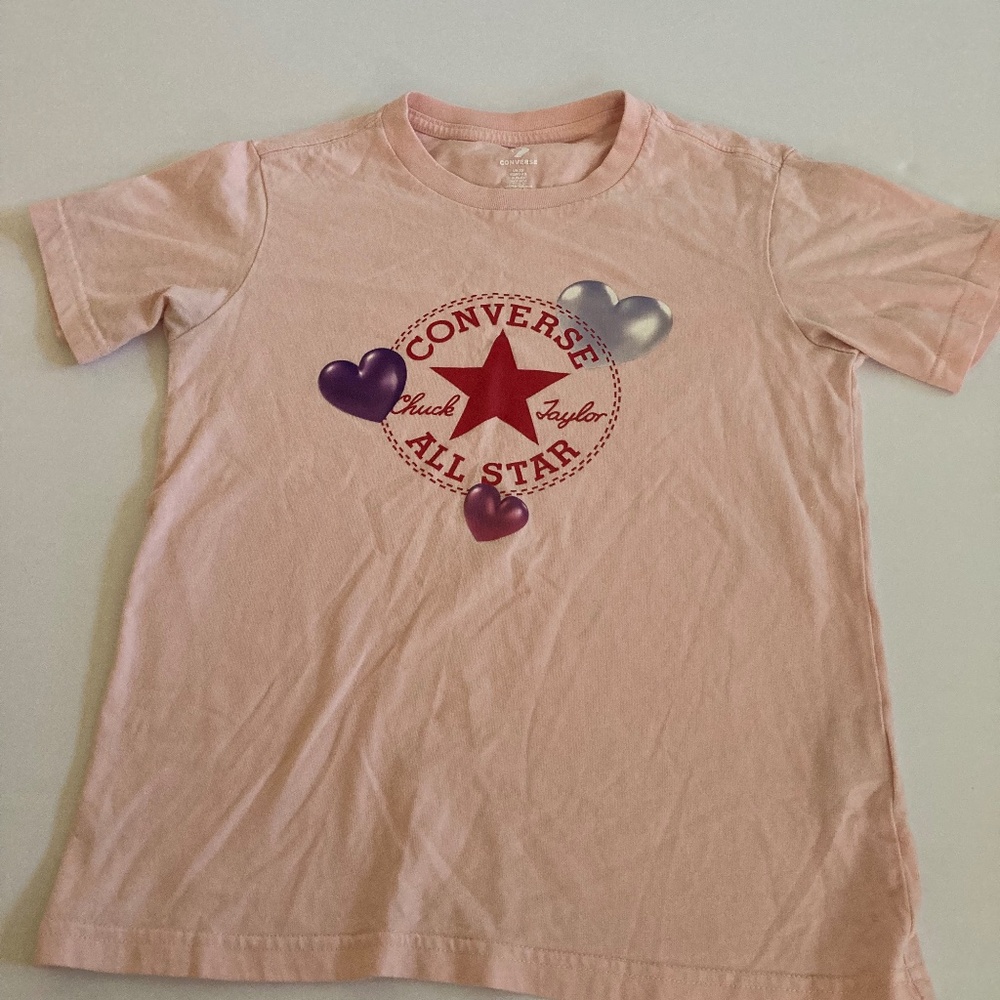 Converse Girls All Star Pink Graphic Tee-XS